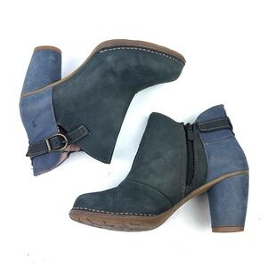 El Naturalista Colibri‎ Ankle Boot 36 Blue Tone Leather Heeled Bootie Womens